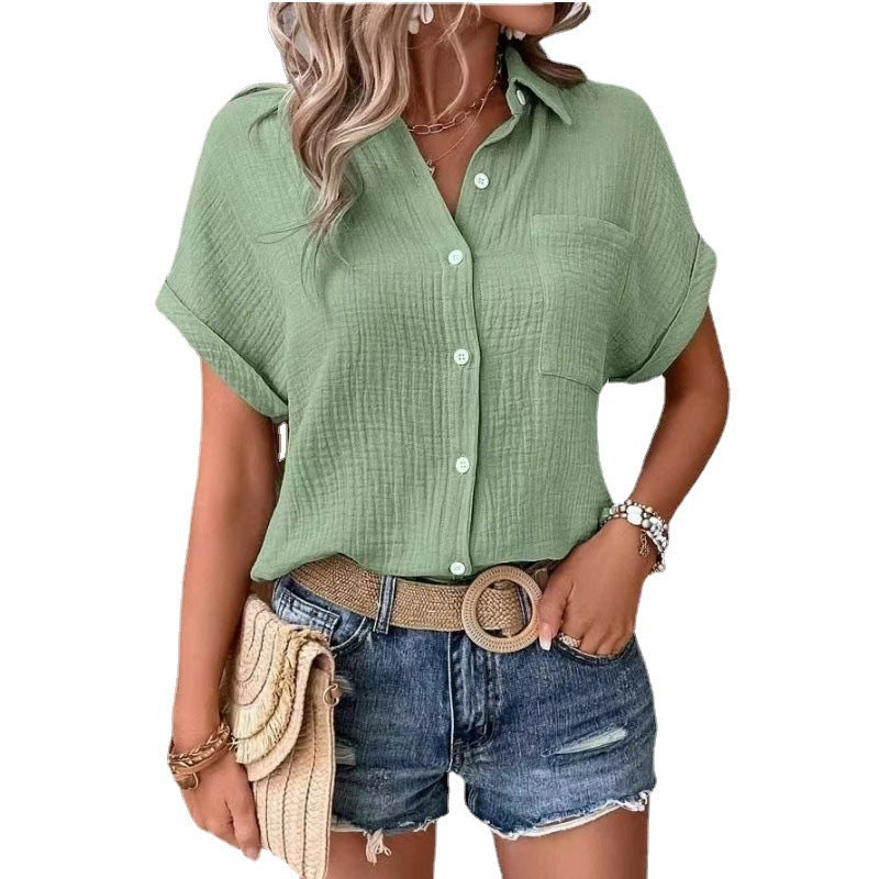 Summer Loose Women’s Shirt – Light Green