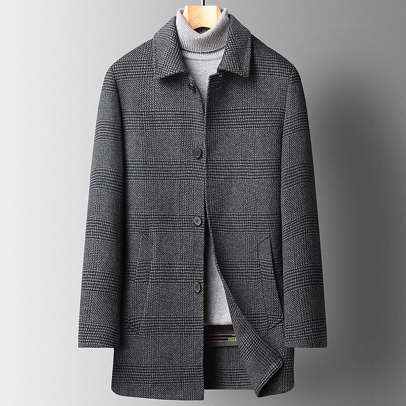 Manteau Homme Élégant à Carreaux – Style Classique et Moderne