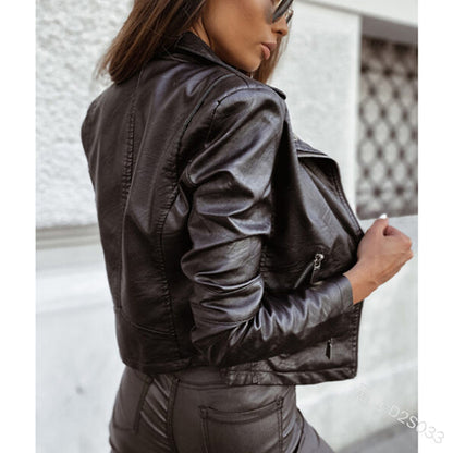 Veste Femme en Simili Cuir – Style Biker Chic & Tendance