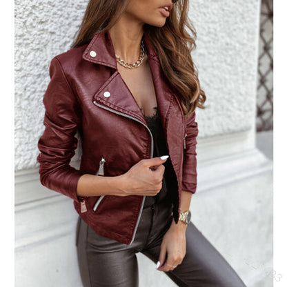 Veste Femme en Simili Cuir – Style Biker Chic & Tendance