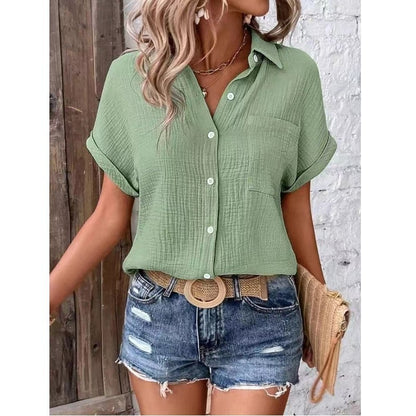 Summer Loose Women’s Shirt – Light Green