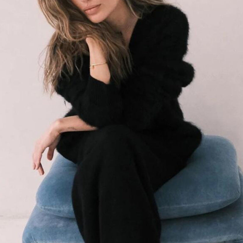 Cardigan femme doux en maille duveteuse – Style chic et cosy