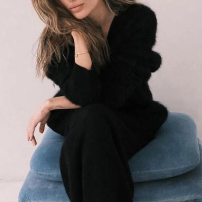 Cardigan femme doux en maille duveteuse – Style chic et cosy