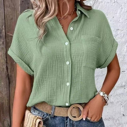 Summer Loose Women’s Shirt – Light Green