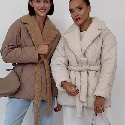 Veste Matelassée Femme avec Ceinture – Élégance & Confort Hivernal