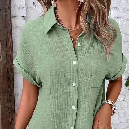 Summer Loose Women’s Shirt – Light Green