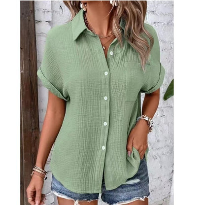 Summer Loose Women’s Shirt – Light Green