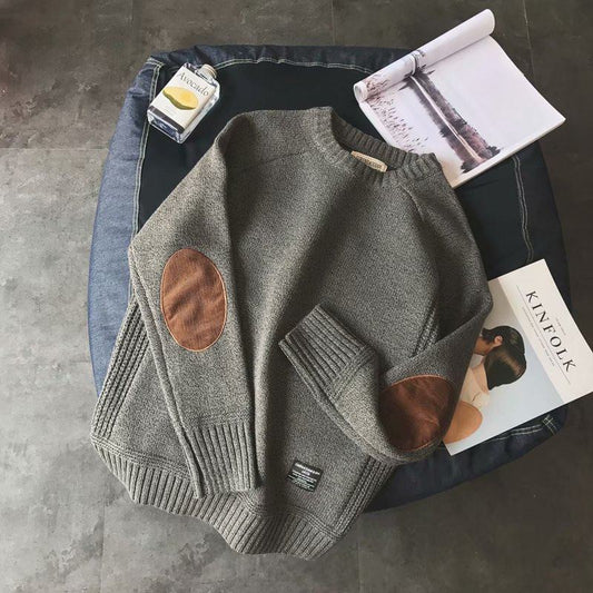 Pull Luxe avec Coudières en Suédine – Style Intemporel