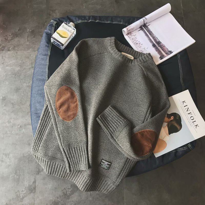 Pull Luxe avec Coudières en Suédine – Style Intemporel